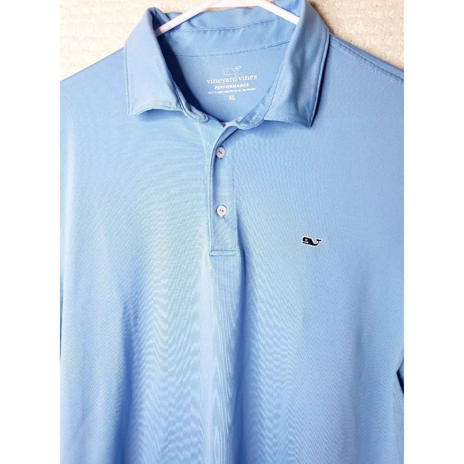 Vineyard Vines Vineyard Vines Performance Polo Shirt XL Blue Short Sleeve Breathable Stretch Embroidered Whale Logo Casual Golf Sports Mens Size US XL / EU 56 / 4 - 3 Thumbnail