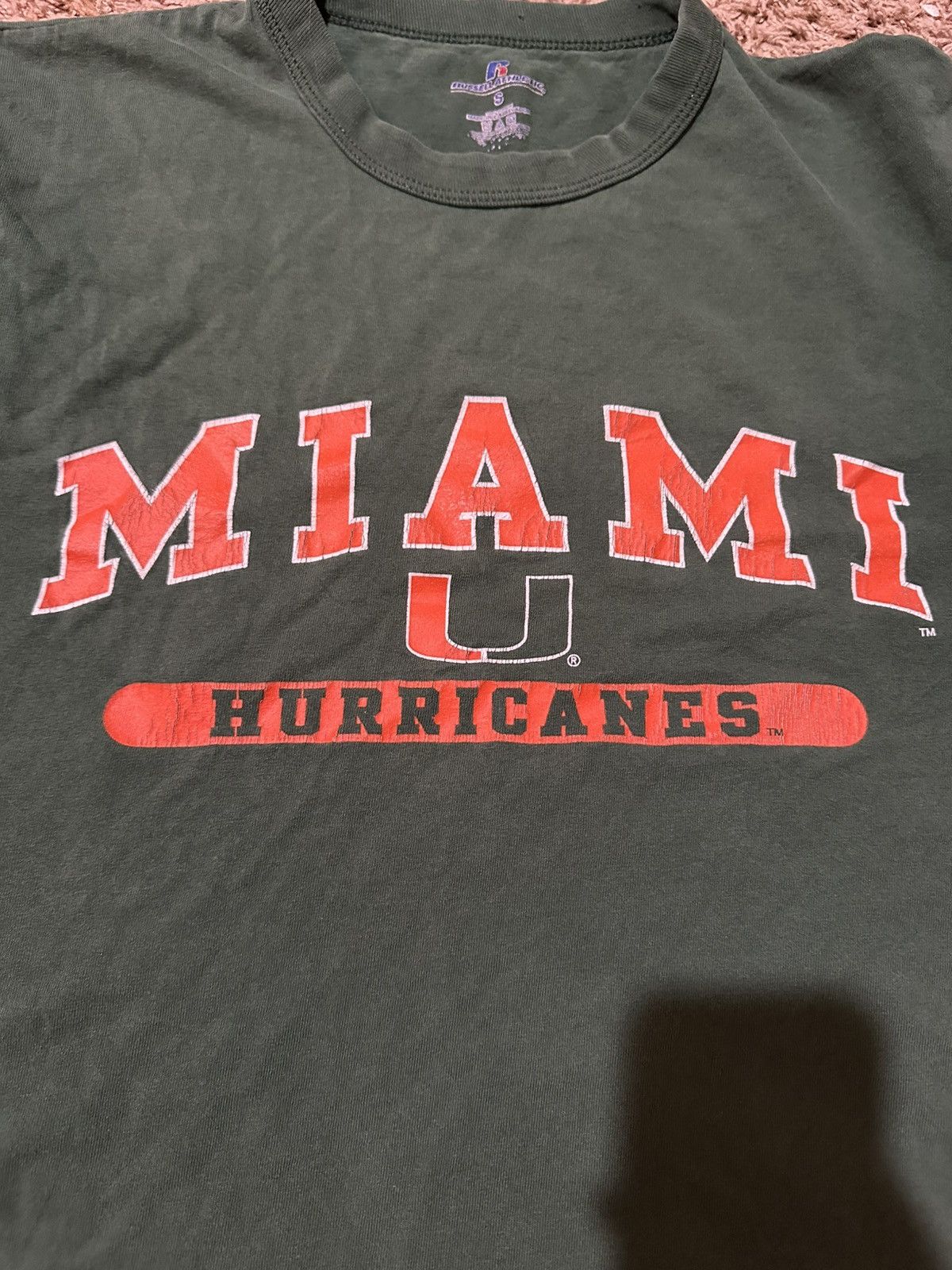 Russell Athletic × Vintage Miami Hurricanes T Shirt Size US S / EU 44-46 / 1 - 2 Thumbnail
