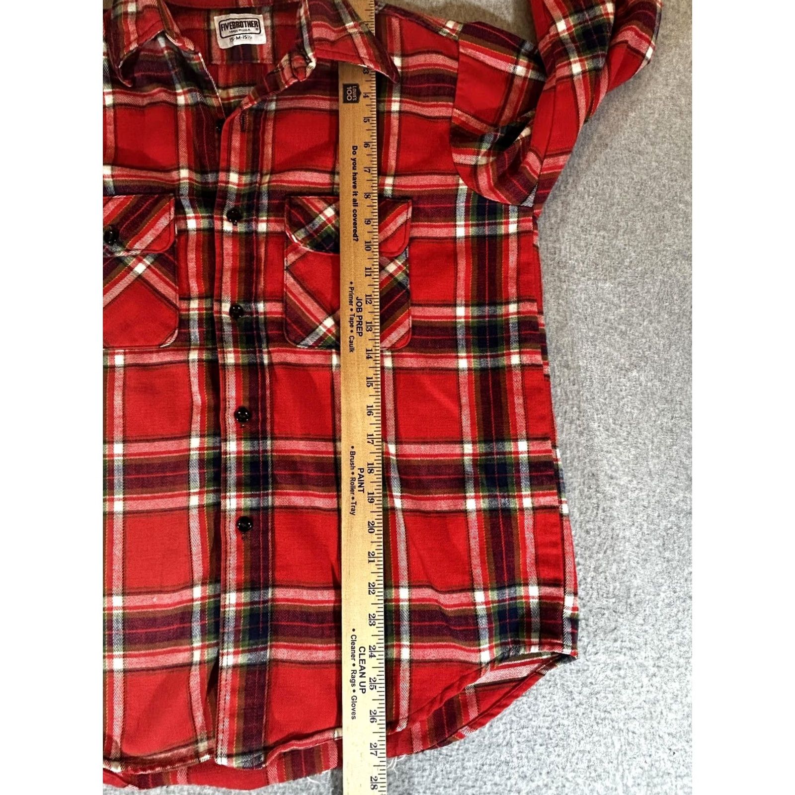 Vintage VINTAGE Five Brother Flannel Shirt Mens M Red Plaid Button-Up Workwear 80s Mens Size US M / EU 48-50 / 2 - 5 Thumbnail