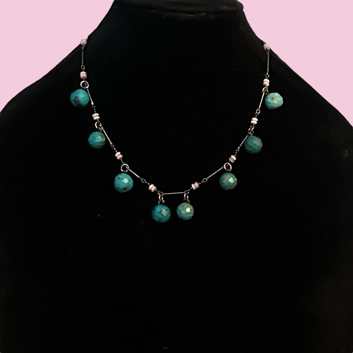 Vintage Vintage silver tone turquoise Howlite dangle necklace Size ONE SIZE - 1 Thumbnail