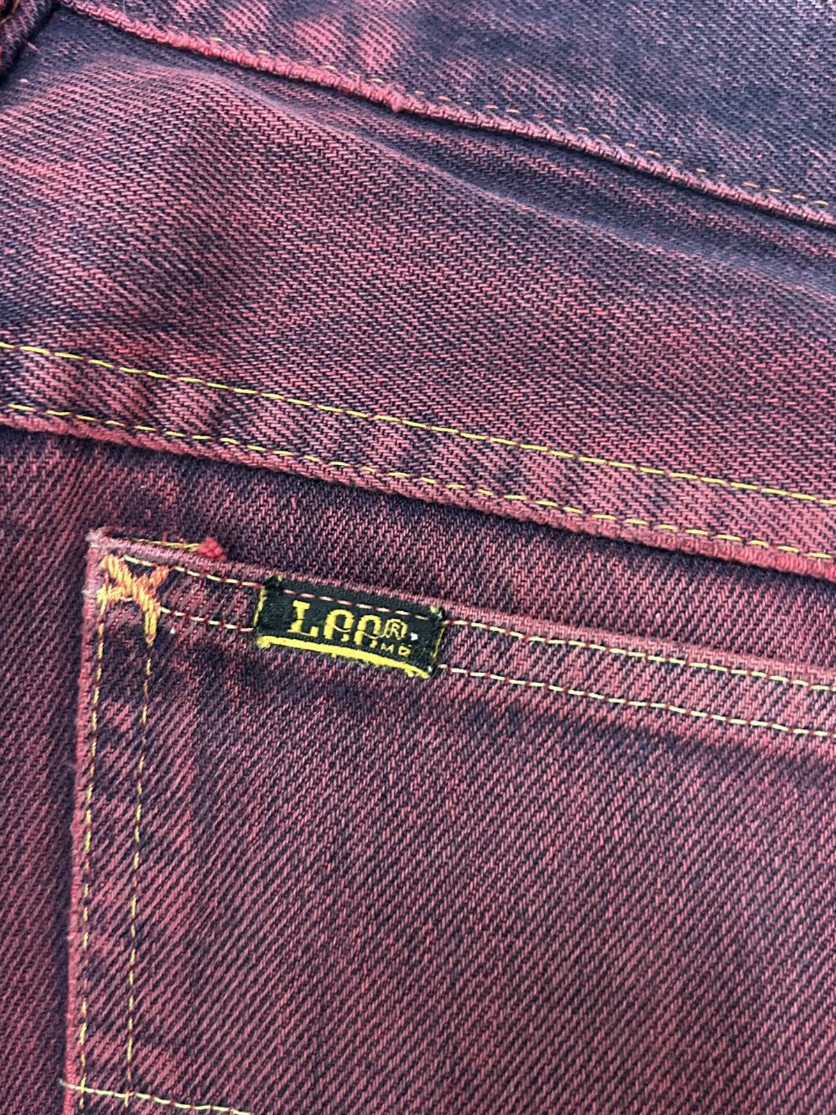 Lee Vintage 80s USA Lee Rider Zip Talon 42 Washed Red Bleach Size US 29 - 13 Thumbnail