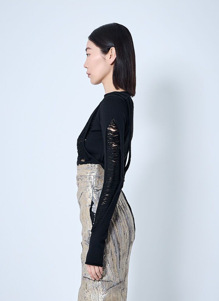 Rick Owens o1y0126 Wool Sweater in Black Size S / US 4 / IT 40 - 4 Thumbnail