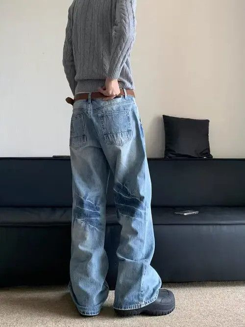 Japanese Brand × Jean Pants Washed vintage distressed loose jeans y2k Size US 32 / EU 48 - 3 Thumbnail