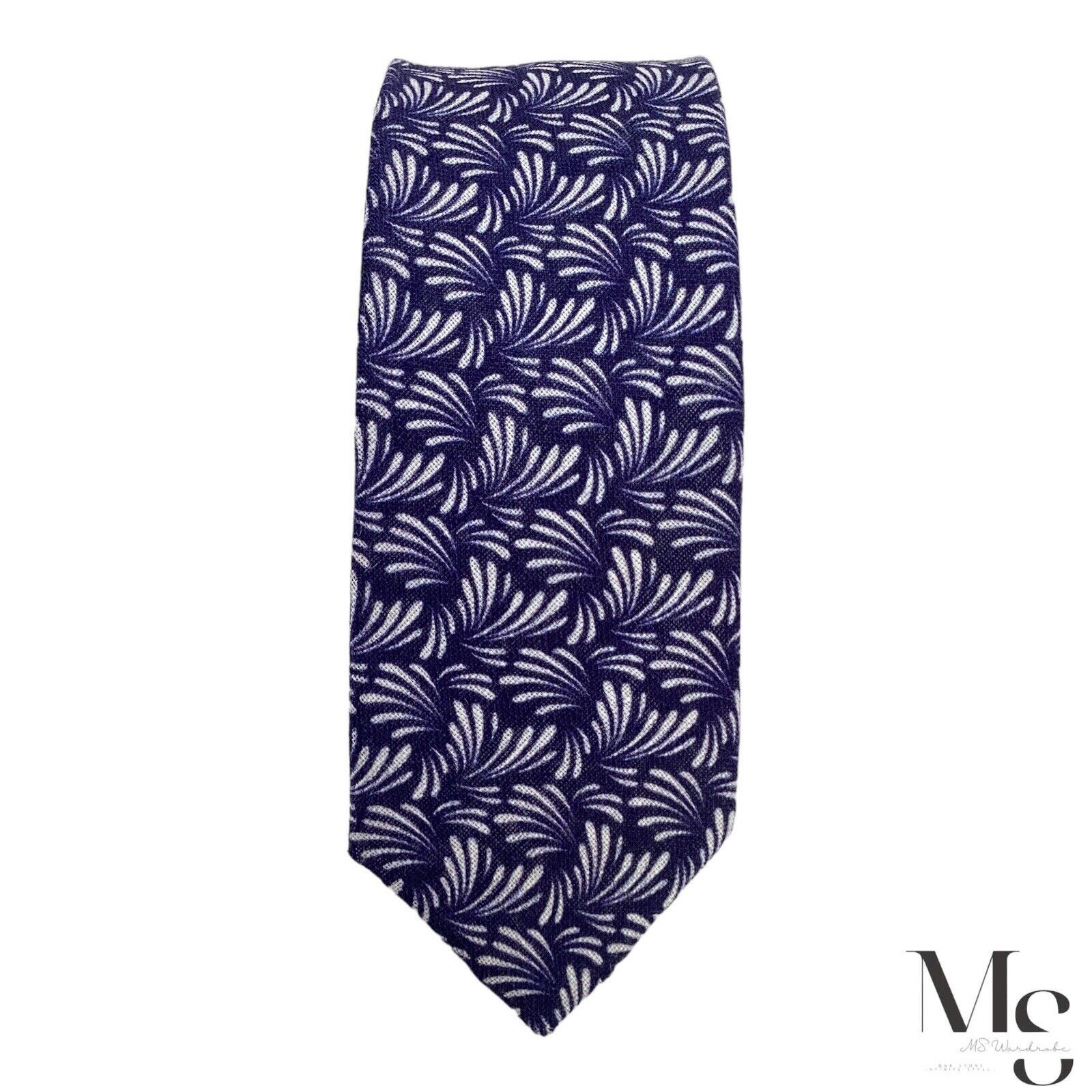 Ted Baker TED BAKER XL Blue Geometric Luxury Linen Tie Italy W:2" Size ONE SIZE - 3 Thumbnail
