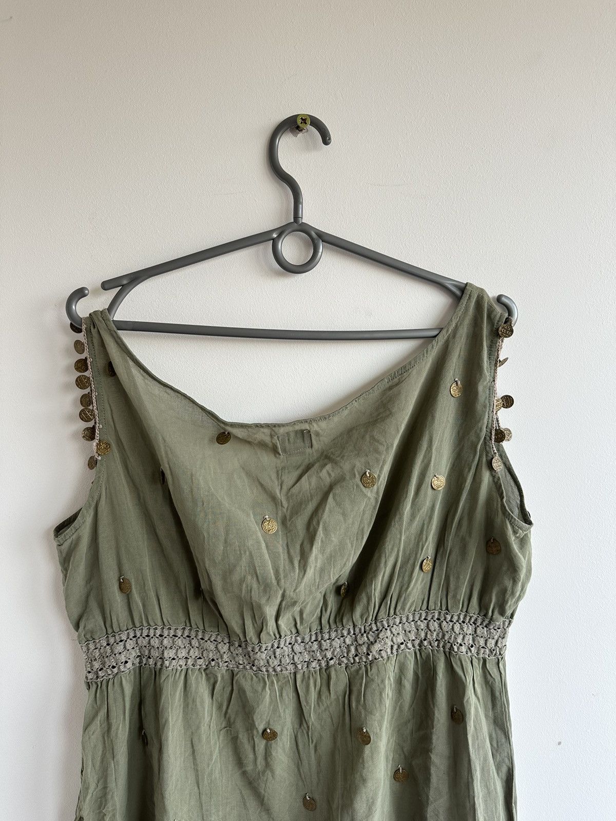 Miss Sixty VTG Miss Sixty Green Cami Top Metal Coin Embellishments sz L Size L / US 10 / IT 46 - 10 Thumbnail