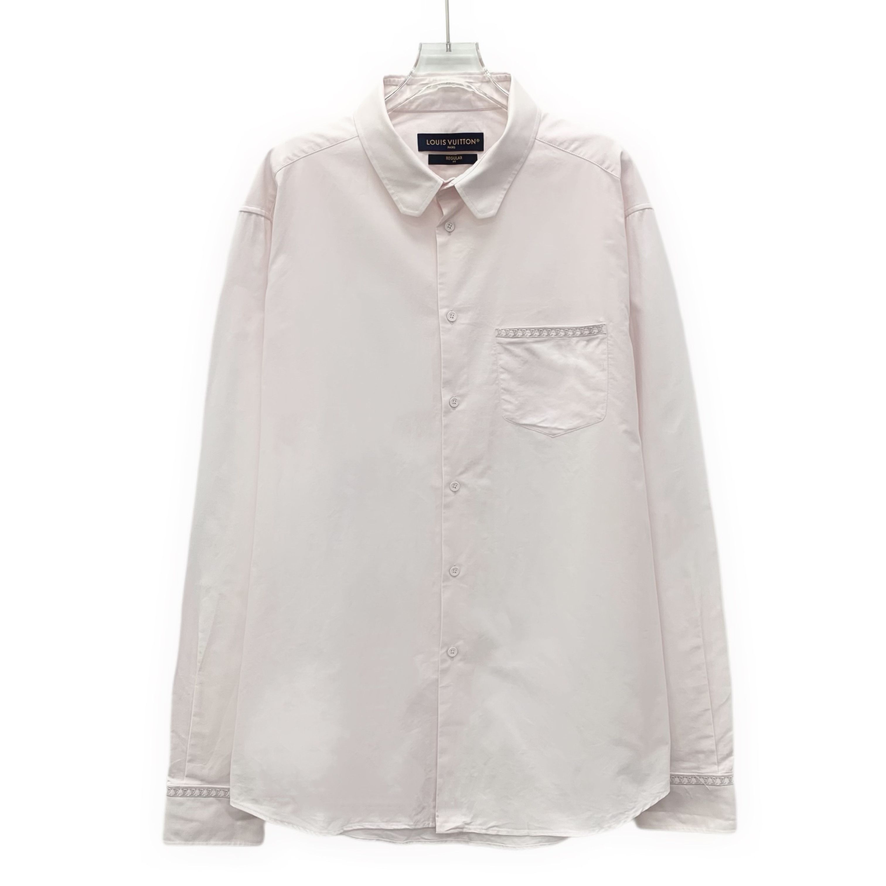 Louis Vuitton Louis Vuitton Pink Logo Embroidered Cotton Shirt (43) Size US S / EU 44-46 / 1 - 1 Thumbnail