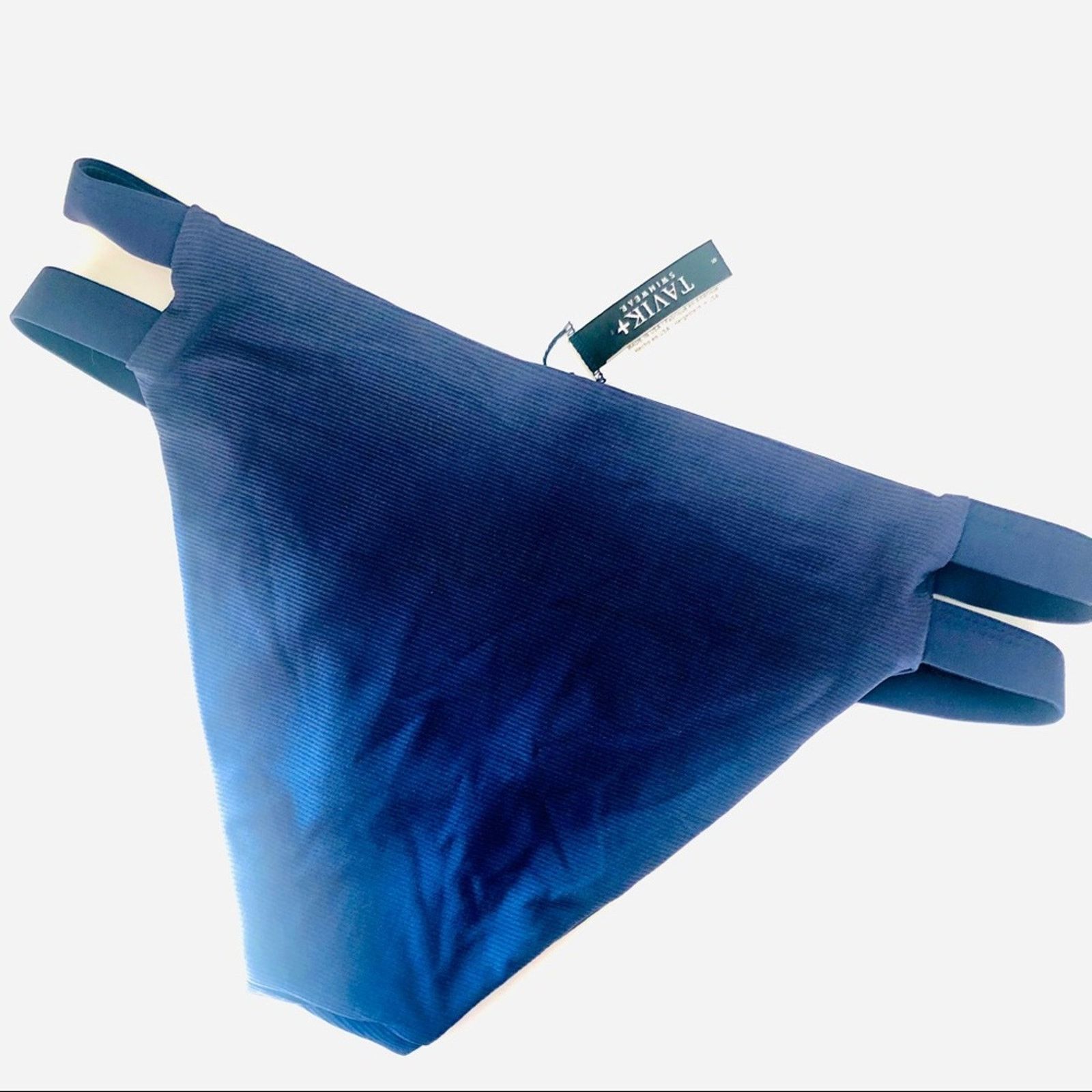 Anthropologie NEW TAVIK REVOLVE Navy Blue Textured Striped Bikini Bottom Size ONE SIZE - 6 Thumbnail