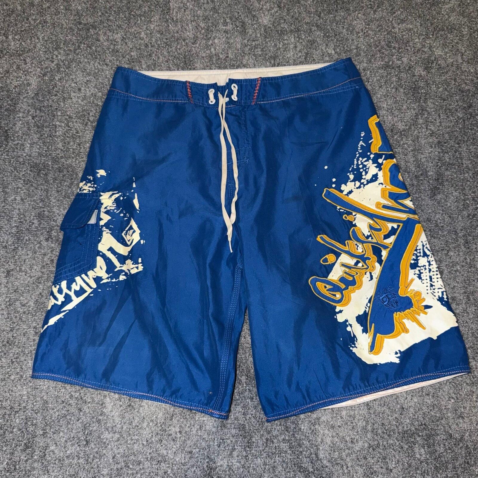 Quiksilver Quiksilver Grail Patch Blue Surf Board Shorts Mens MD Vtg Size US 32 / EU 48 - 1 Thumbnail