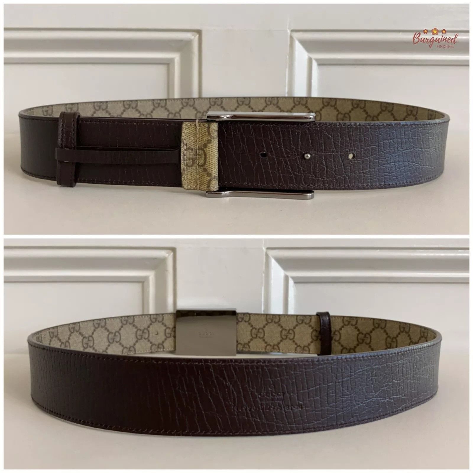 Gucci Gucci GG Plus Monogram Canvas Silver Square Buckle Belt Size 30 - 8 Thumbnail