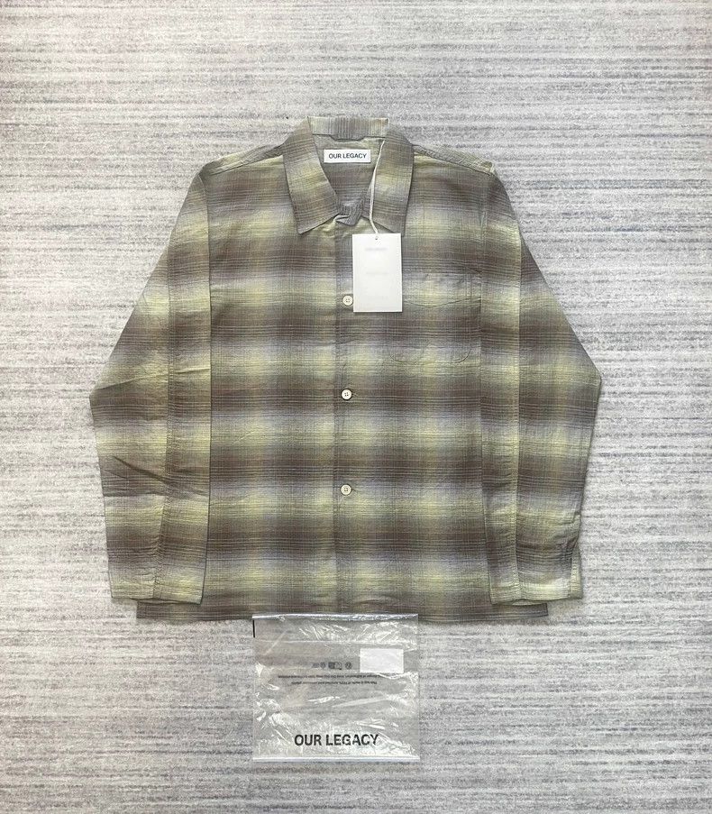Our Legacy Our LegacyMurky Stadic plaid shirt halo-dyed plaid jacket Size US M / EU 48-50 / 2 - 2 Thumbnail