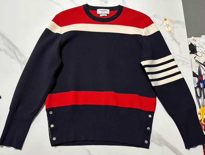 Thom Browne Thom Browne Three-colored sweater Size US L / EU 52-54 / 3 - 2 Thumbnail
