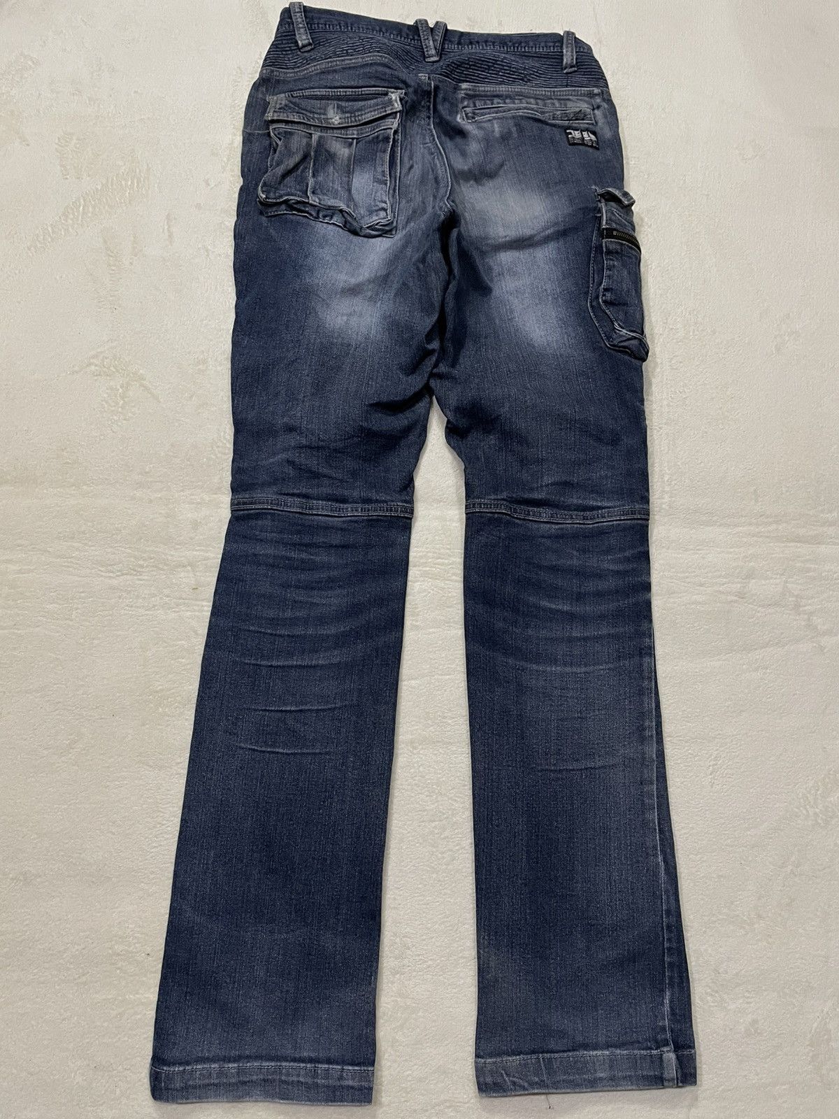 Japanese Brand Vintage TORA Distress Faded Dark Blue Denim Jeans Size US 31 - 11 Thumbnail