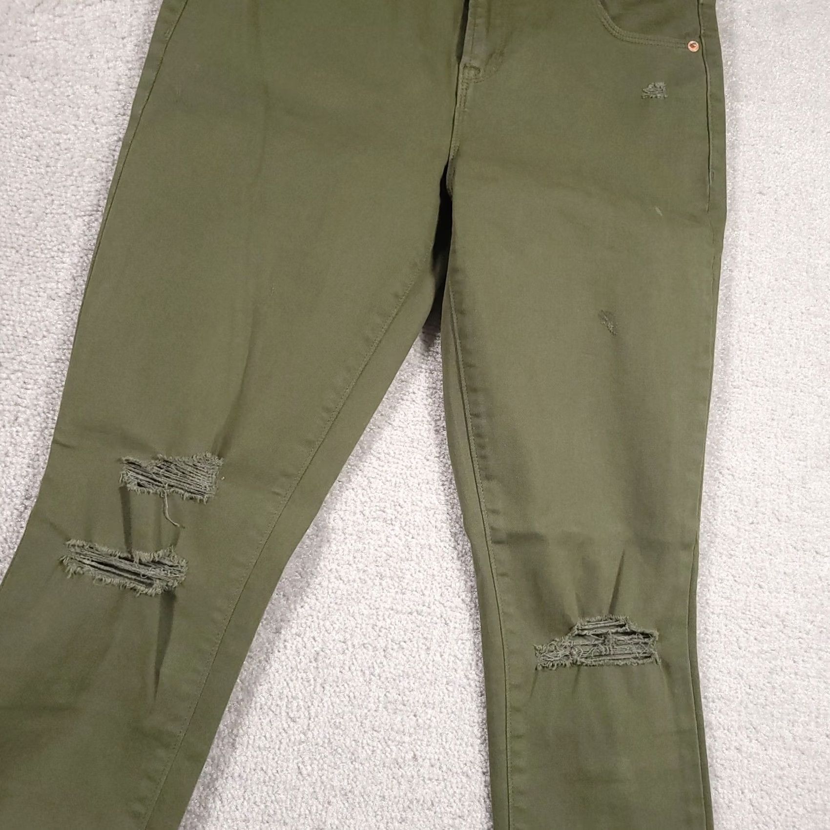 Old Navy Old Navy Rockstar Distressed Skinny Jeans Women 6 Green Mid-Rise Stretch Jeans Women Mens Boys Girls Size 28" / US 6 / IT 42 - 4 Thumbnail