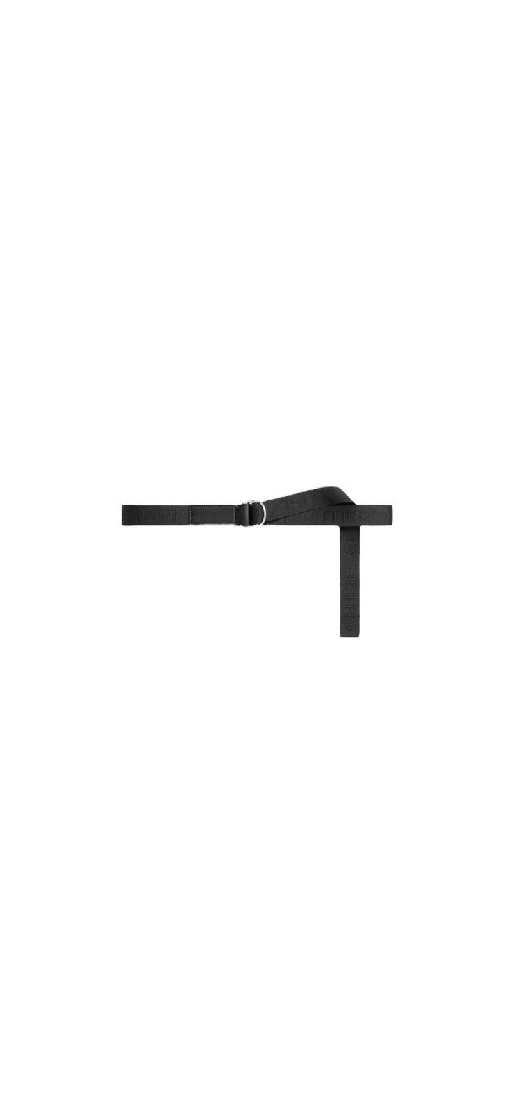 image of Celine Medium Double Ring Belt in Black, Men's