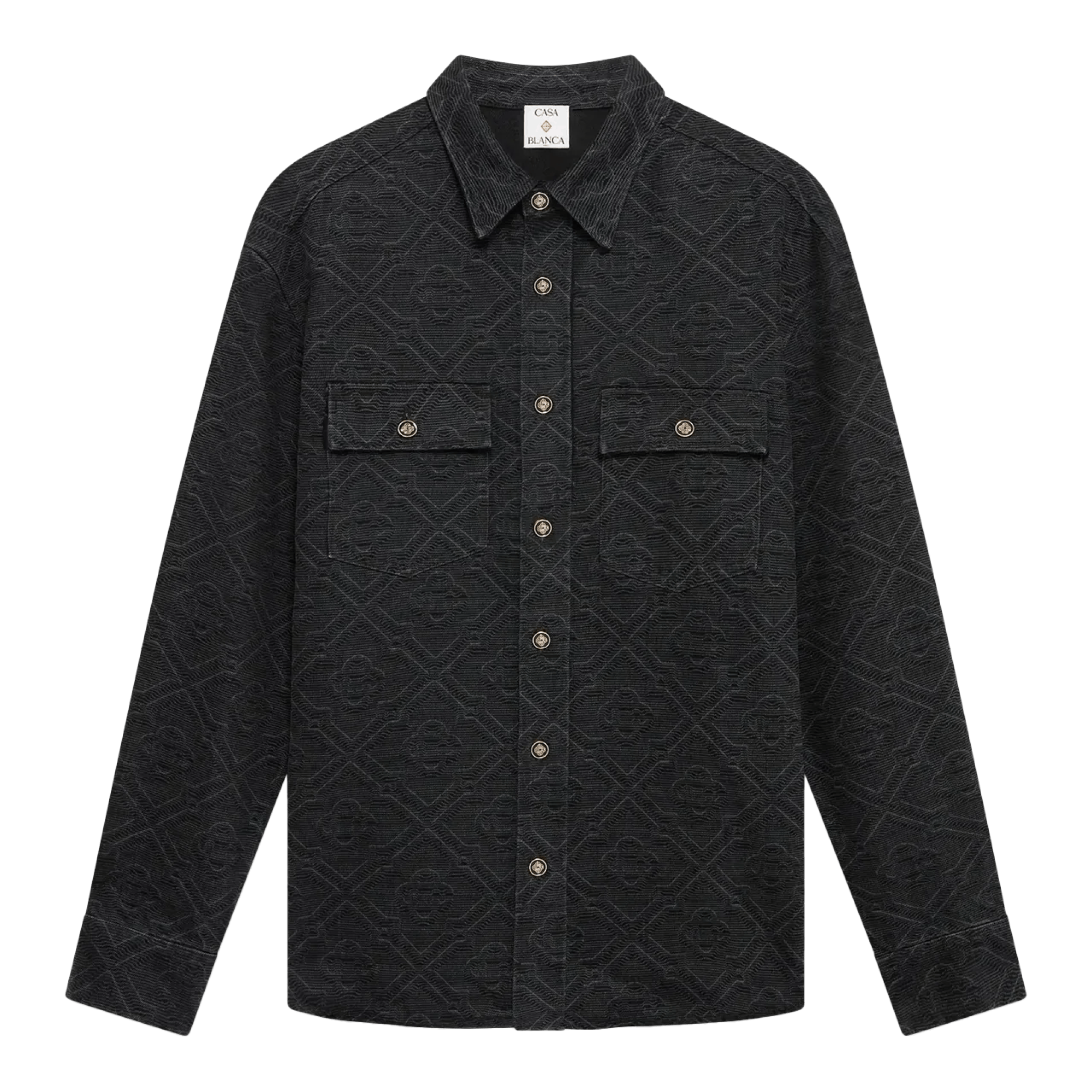 Casablanca Black Laser Long Sleeve Denim Shirt Size US M / EU 48-50 / 2 - 1 Thumbnail