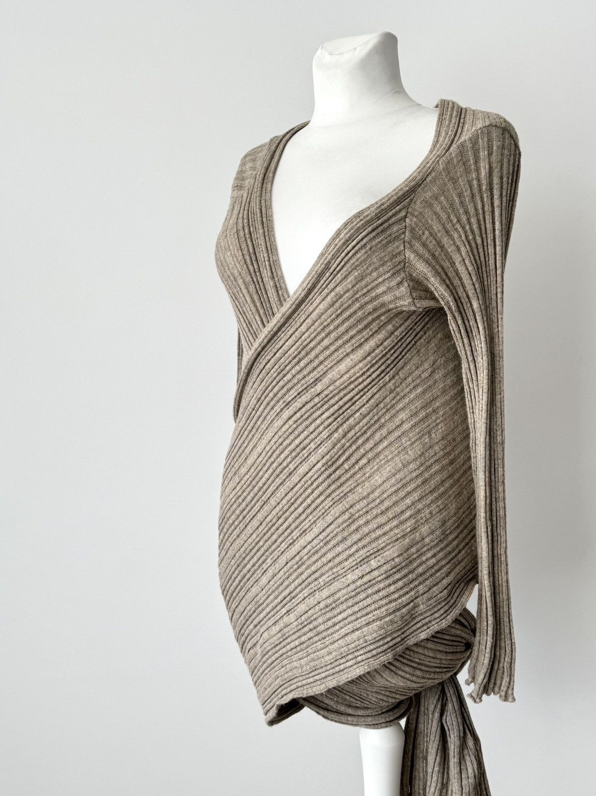 Japanese Brand × Y's × Yohji Yamamoto Vintage 00s Y’s by Yohji Yamamoto Women’s Knit Wrap Cardigan Size S / US 4 / IT 40 - 4 Thumbnail