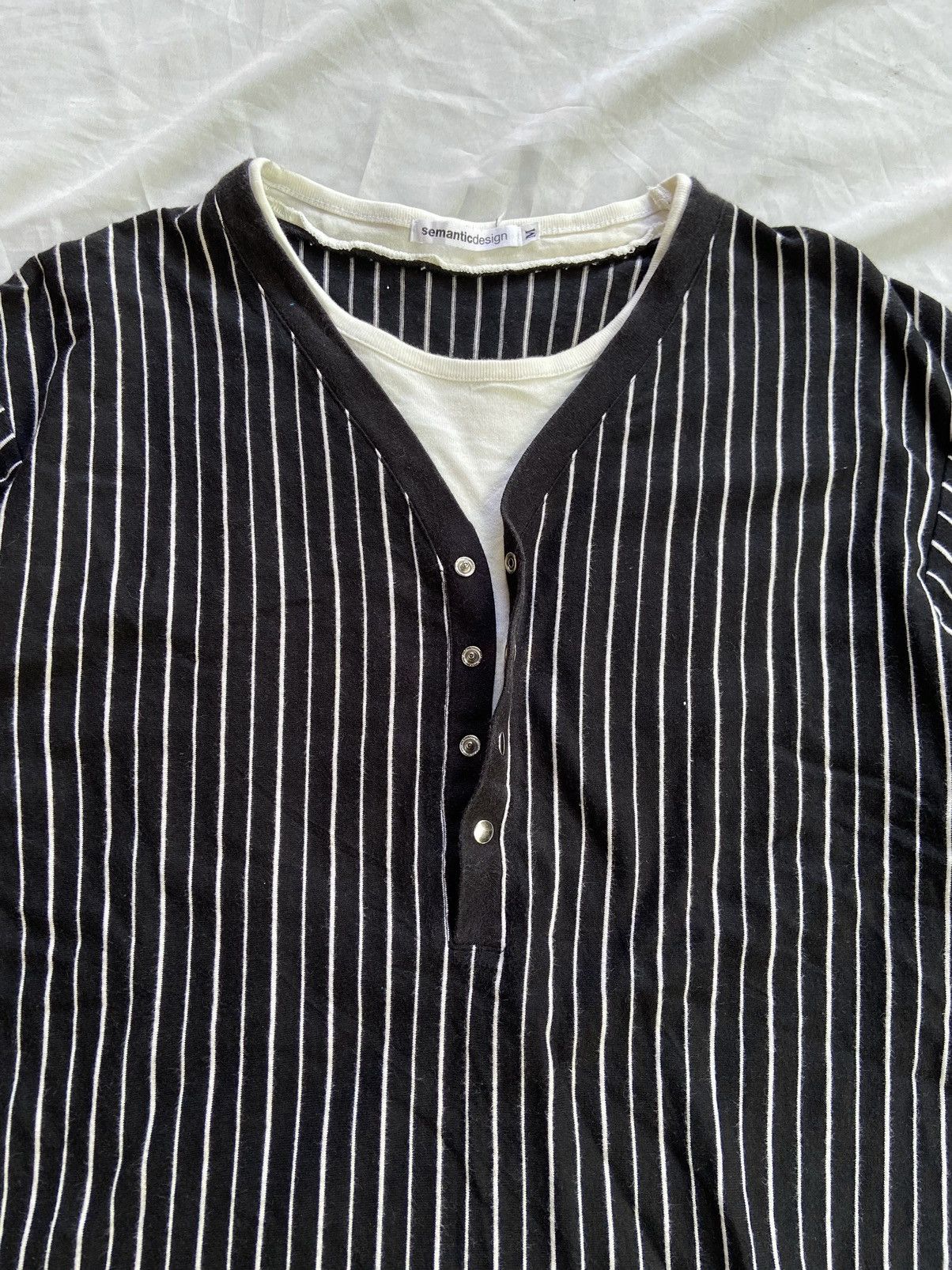 Hysteric Glamour DOUBLE LAYER SEMANTIC DESIGN STRIPED TEE SHIRT Size US L / EU 52-54 / 3 - 5 Thumbnail