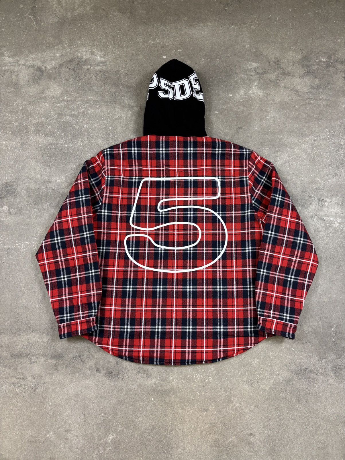 Sp5der Sp5der Hooded Zip Flannel Shirt Jacket, Red Size US S / EU 44-46 / 1 - 2 Thumbnail