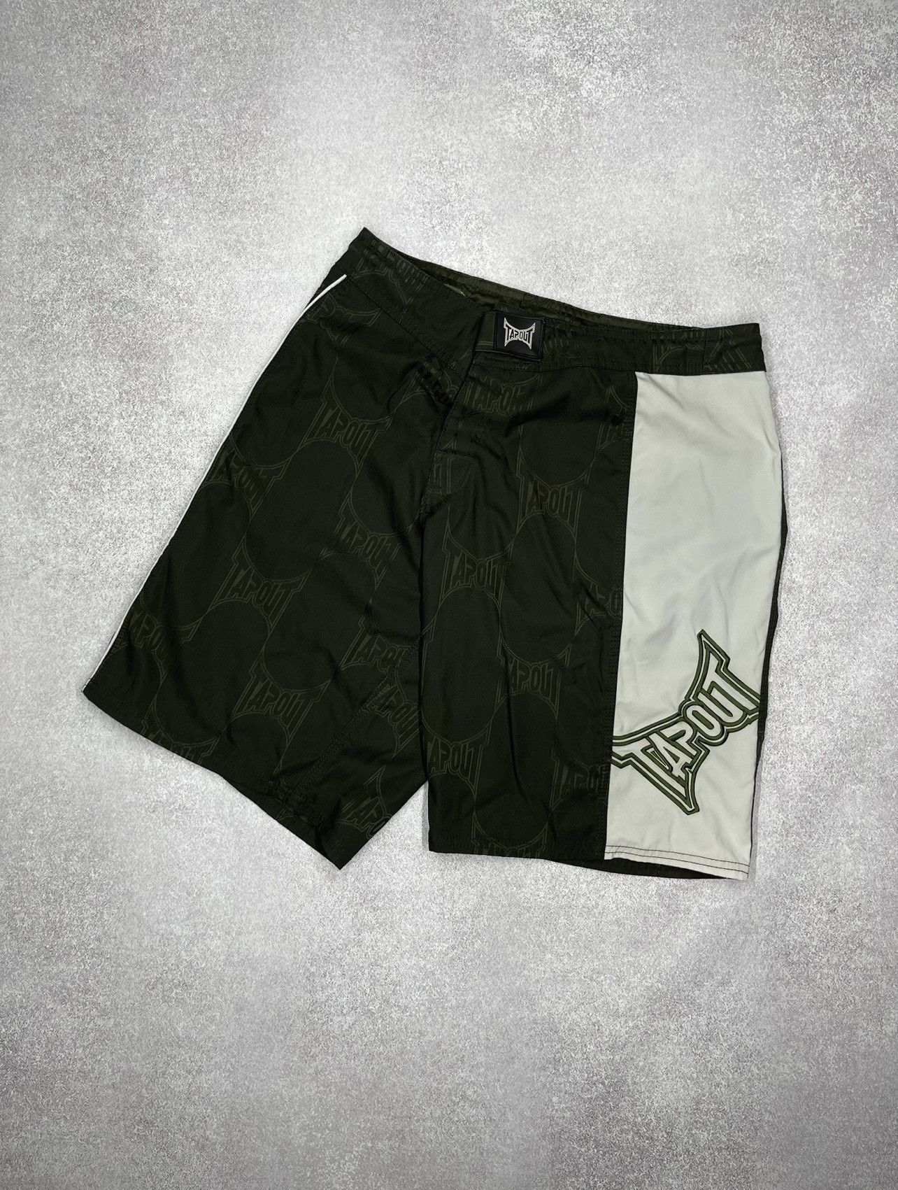Tapout Mens Tapout MMA Shorts Fighting Khaki Double Big Logo M1 K1 Size US 30 / EU 46 - 1 Thumbnail