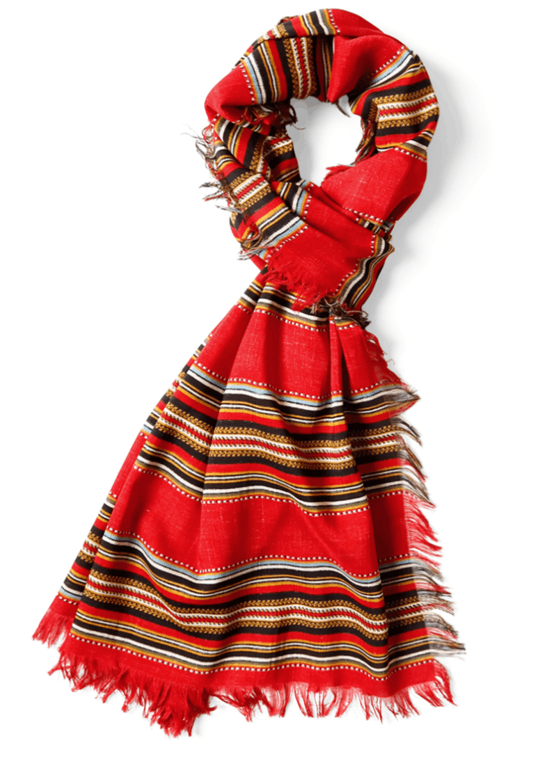Kapital Rayon fringe scarf (Pecos stripe) Size ONE SIZE - 6 Thumbnail