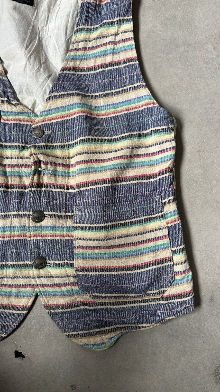 Japanese Brand POWER TO THE PEAOPLE CULTURE MIX AZTEC VEST Size 38R - 3 Thumbnail