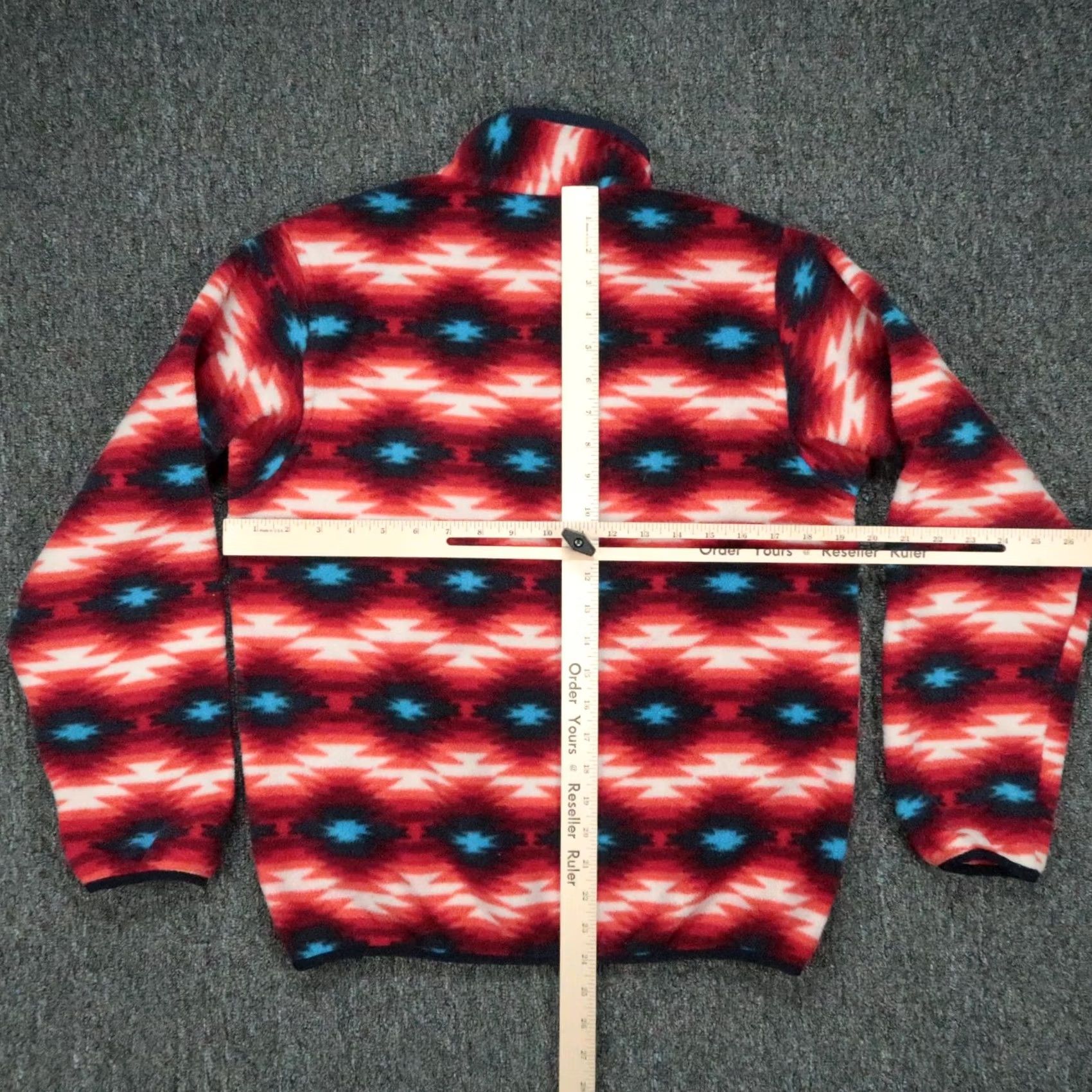 Patagonia Patagonia Jacket Womens Small Red Geometric Fleece Snap Long Sleeve Mid-Length Casual Travel Workwear Pockets 部 Size S / US 4 / IT 40 - 7 Thumbnail
