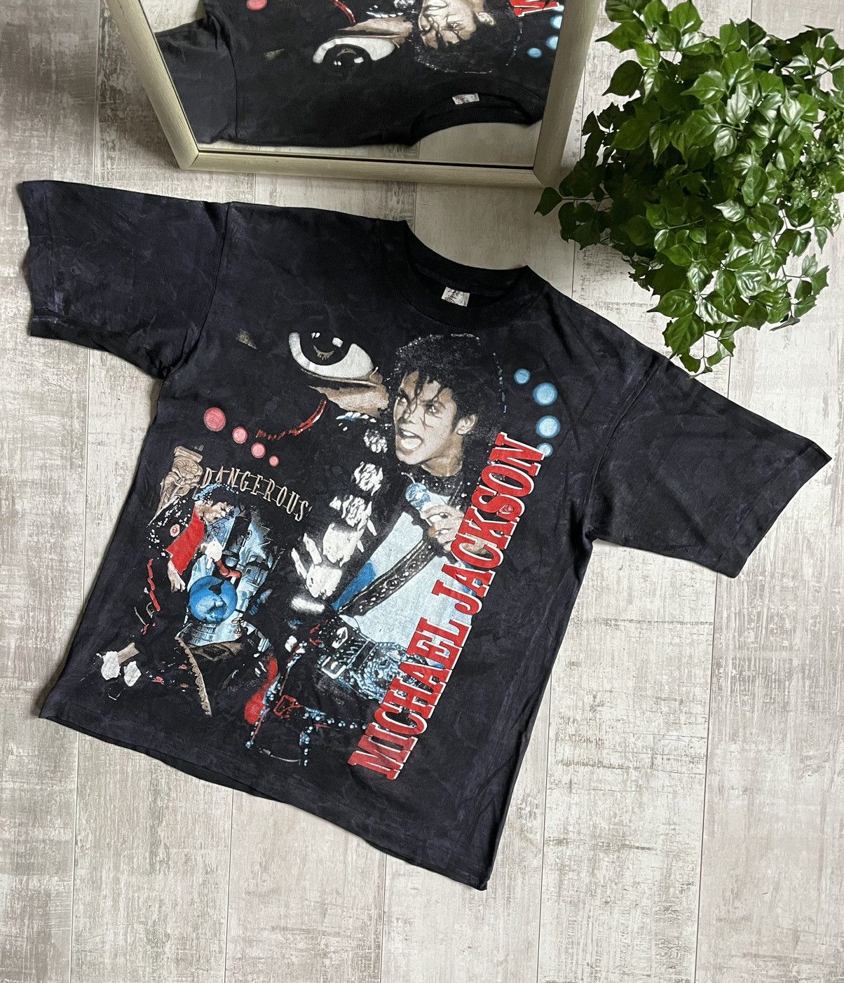 Band Tees × Michael Jackson × Vintage Michael Jackson 1992 Dangerous Tour Tee Vintage Over Print Size US XL / EU 56 / 4 - 1 Thumbnail
