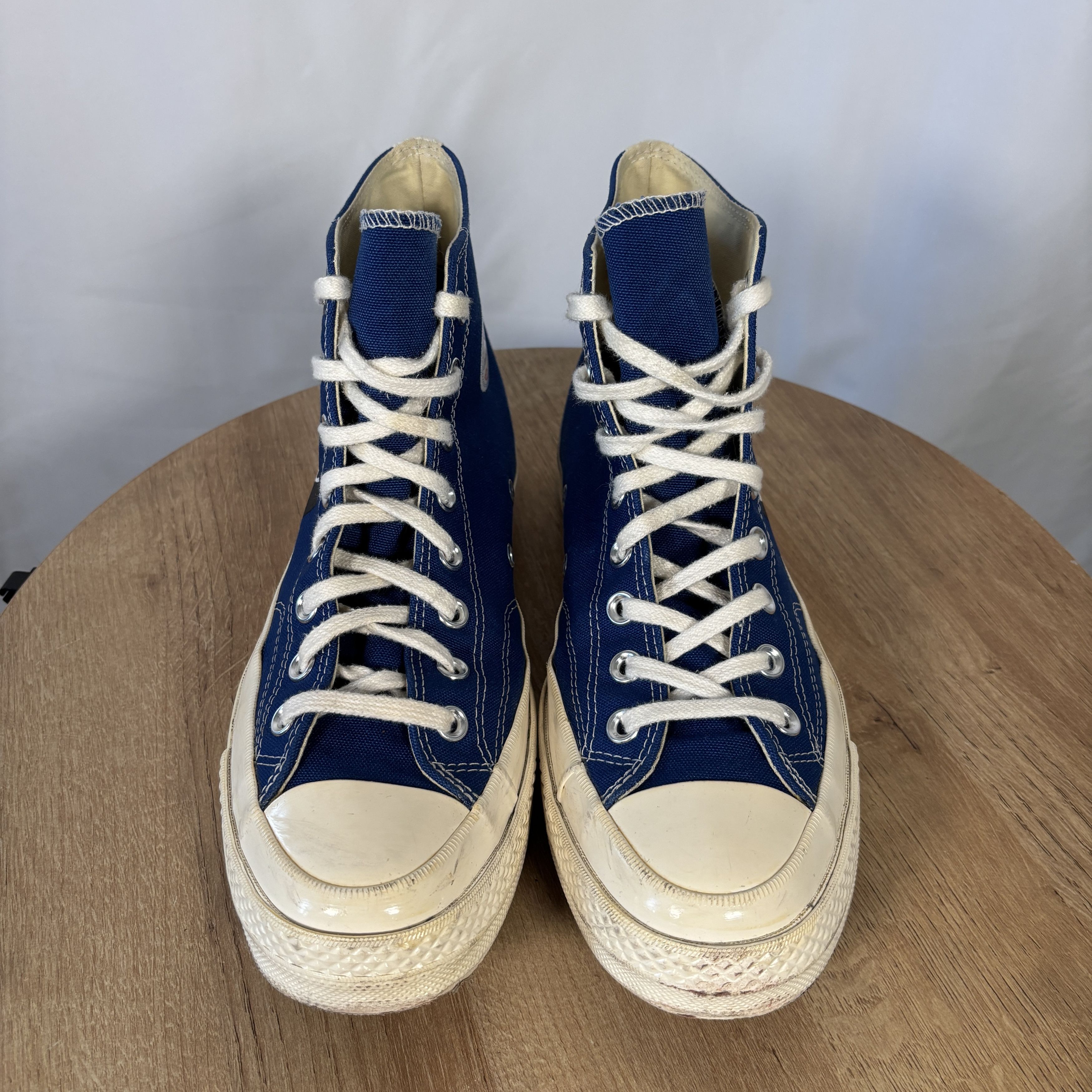 CDG by Comme des Garcons Converse x CDG Play Blue Chuck 70 Hi Tops 9M USED Size US 9 / EU 42 - 4 Thumbnail