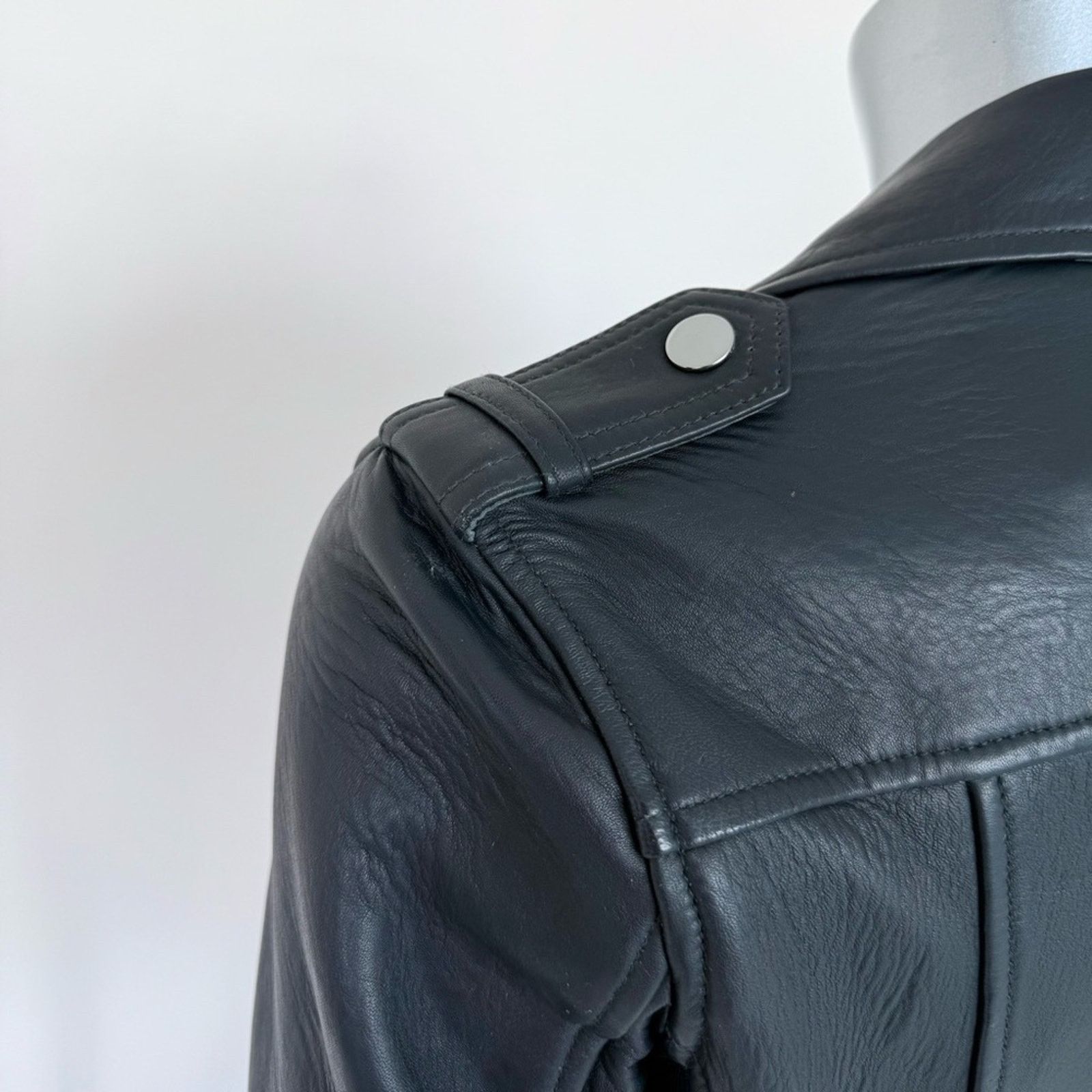 Maje MAJE leather navy women jacket size 36 FR or 6 US 750$ Size M / US 6-8 / IT 42-44 - 4 Thumbnail