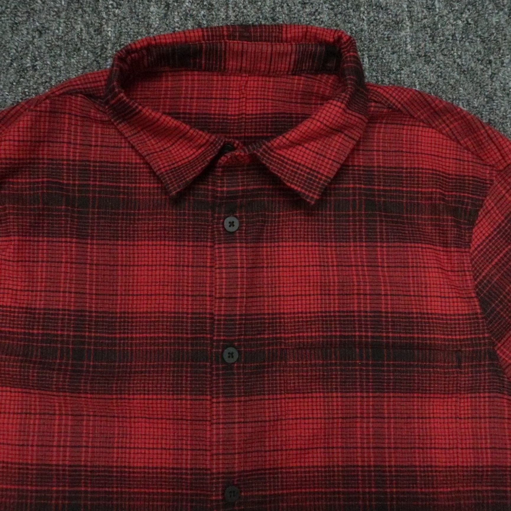 Lululemon VINTAGE Lululemon Shirt Mens M Red Plaid Button-Up Long Sleeve Masons Peak Flannel Knit Breathable Lightweight Stretch Shirt Size US M / EU 48-50 / 2 - 2 Thumbnail
