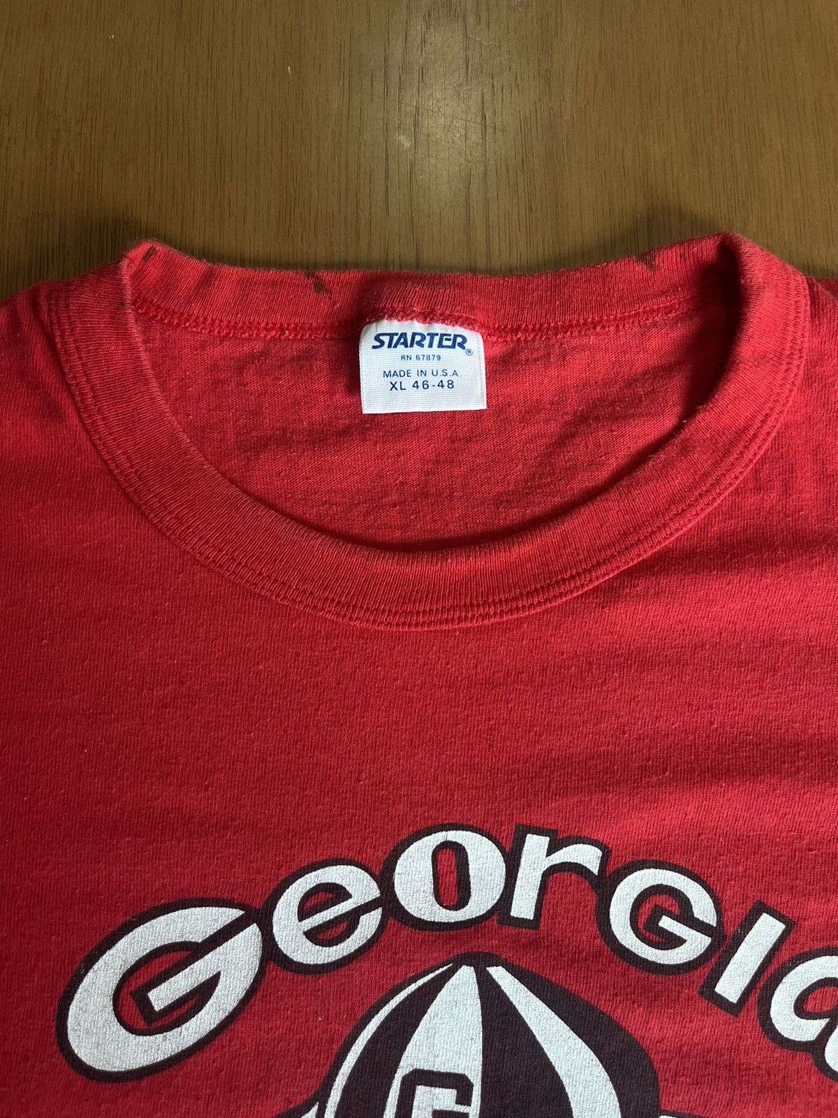 Starter Vintage Georgia DAWGS 80’s Team STARTER Tshirt Size US XL / EU 56 / 4 - 4 Thumbnail