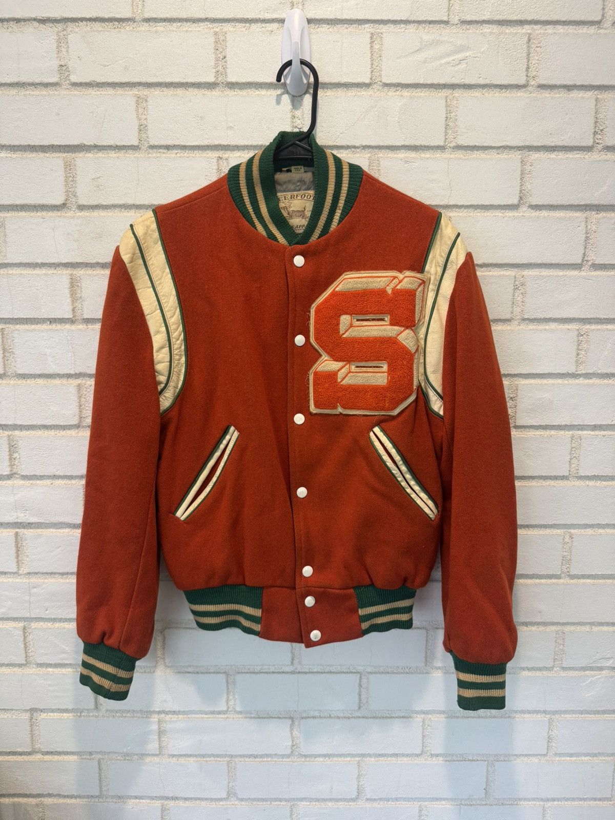 Vintage Vintage 50s Red Varsity Letterman Jacket Union made in USA Size US S / EU 44-46 / 1 - 1 Thumbnail
