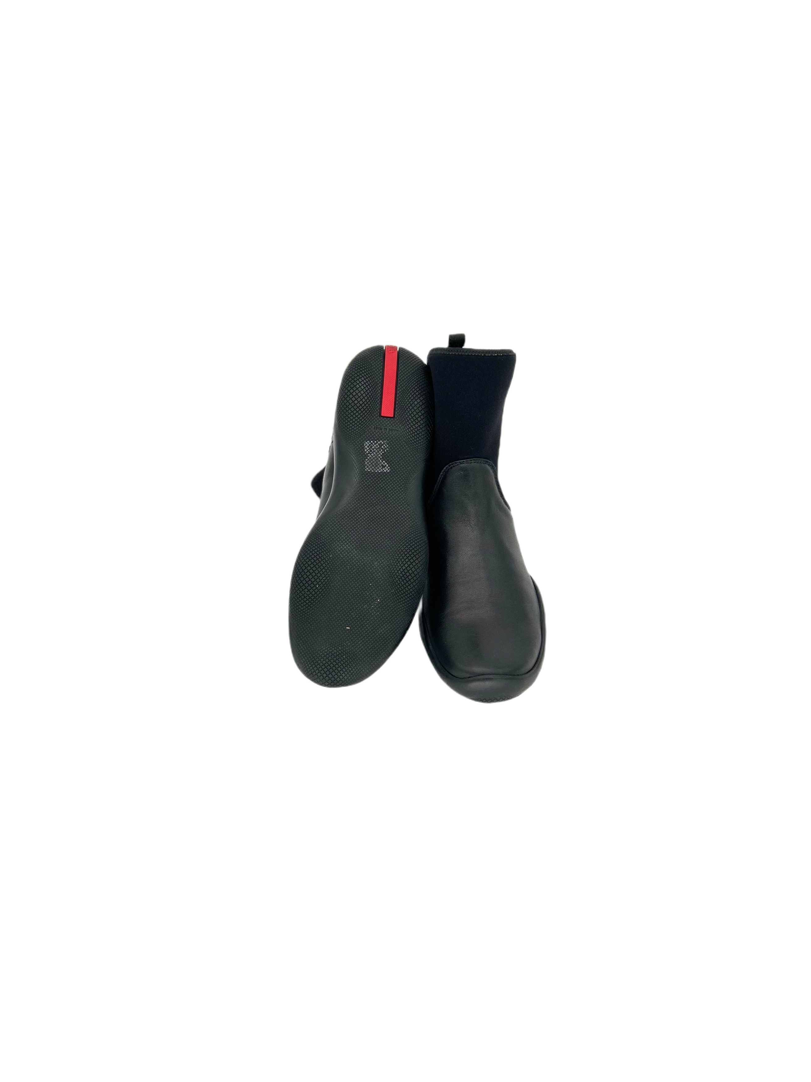 Prada Prada Linea Rossa Black Hybrid Chelsea Boot WithNeopreneSock Size US 6 / EU 39 - 5 Thumbnail