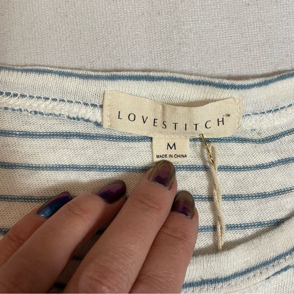 Other New Lovestitch Destructed Linen Blend Knit Long Sleeve Stri Size M / US 6-8 / IT 42-44 - 5 Thumbnail