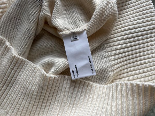Kiko Kostadinov Kiko Kostadinov Futur Printed Knit Sweater in Ecru