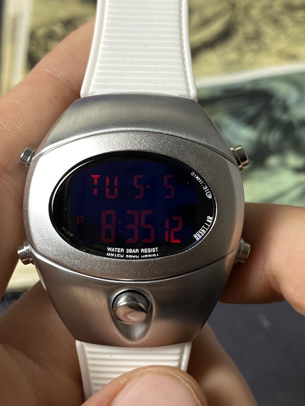 Japanese Brand Vintage LED Digital Watch Silver Cyberpunk Retro Futurism Size ONE SIZE - 9 Thumbnail