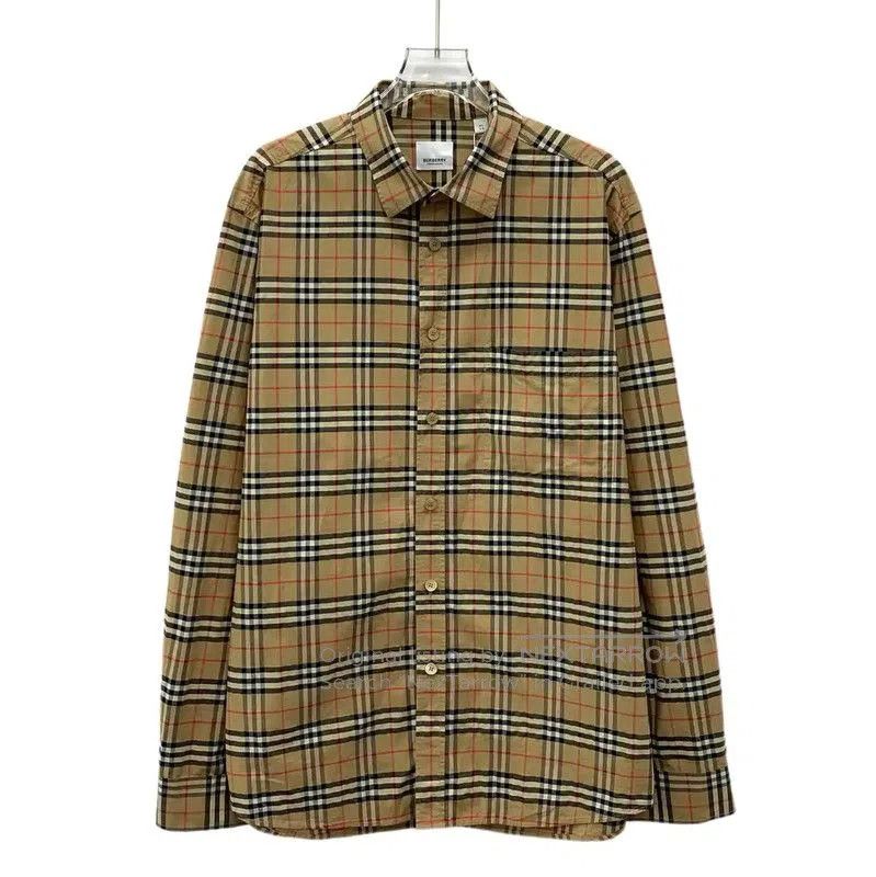 Burberry Burberry Brown Checkered Cotton Women's Shirt. Size XL / US 12-14 / IT 48-50 - 1 Thumbnail