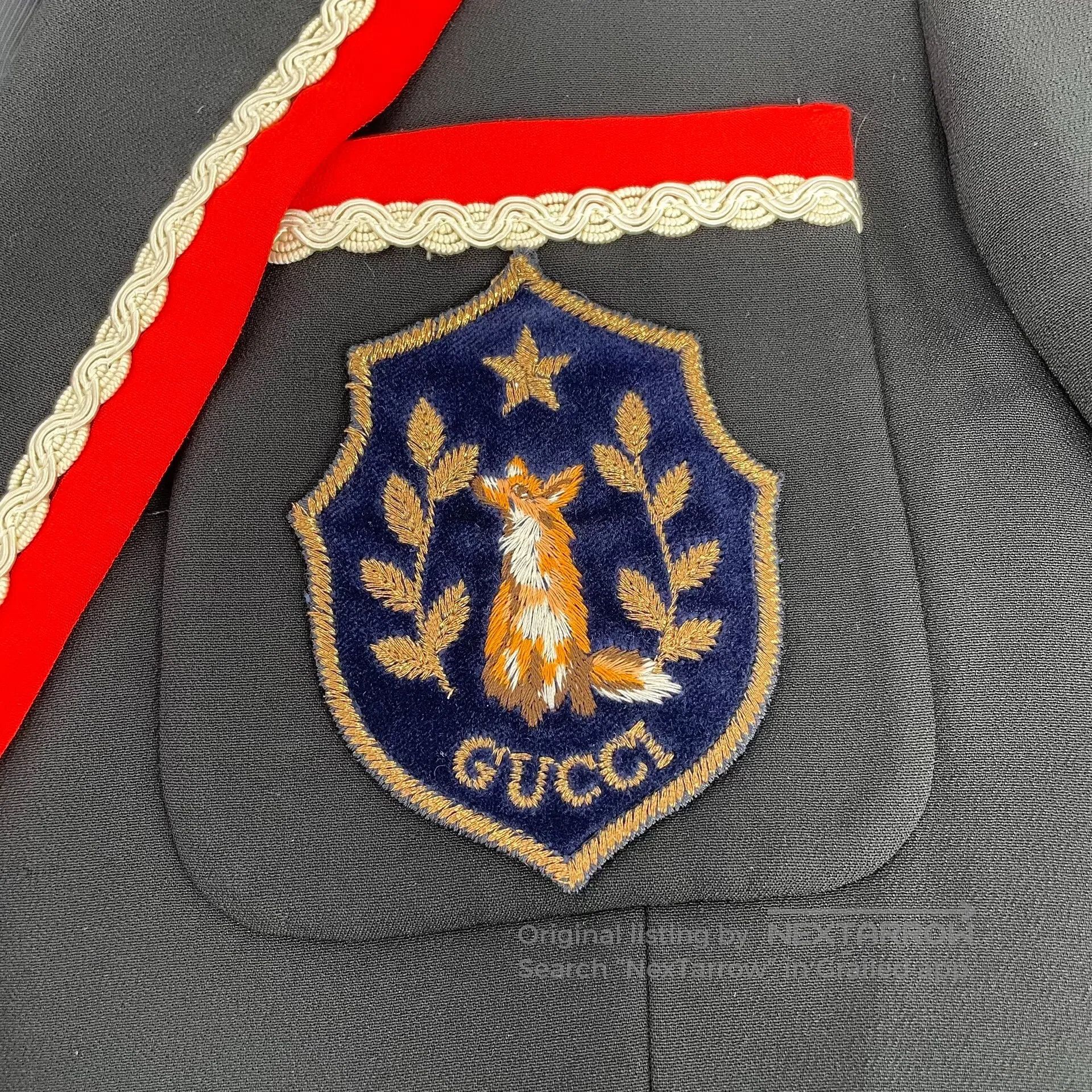 Gucci Guicci Red striped logo single-breasted long-sleeve black Size XS / US 0-2 / IT 36-38 - 4 Thumbnail