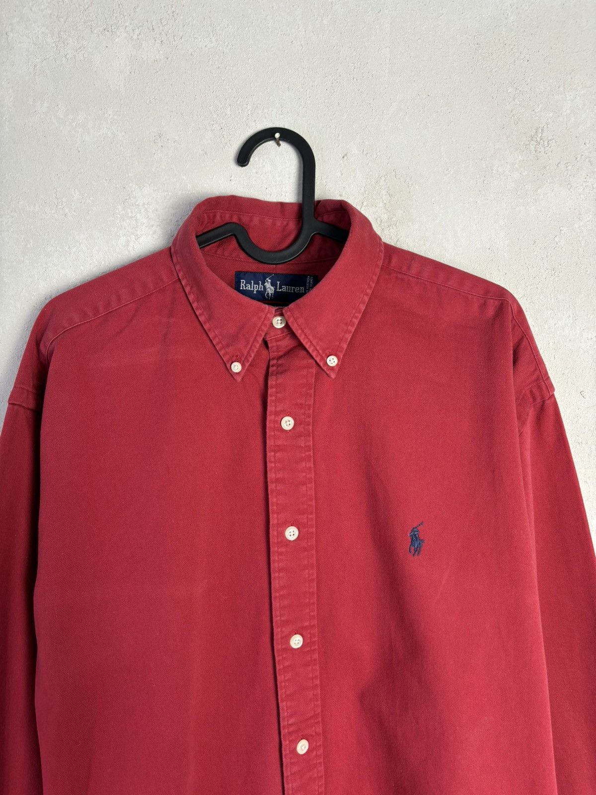 Polo Ralph Lauren × Ralph Lauren Vintage Polo Ralph Lauren Red Heavy Cotton Shirt Size US M / EU 48-50 / 2 - 2 Thumbnail