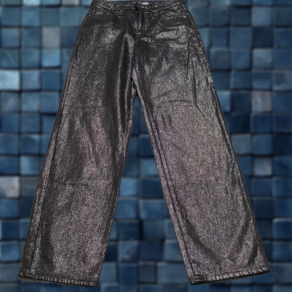 Old Navy VINTAGE Old Navy Jeans Womens 2 Shiny Black Dark Wash High Rise Loose Straight Size 26" / US 2 / IT 38 - 1 Thumbnail