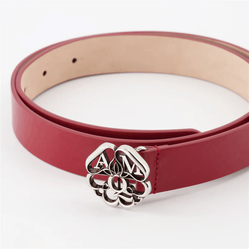 Alexander McQueen o1y0325 Size: 30 / Belt in Burgundy Size ONE SIZE - 2 Thumbnail