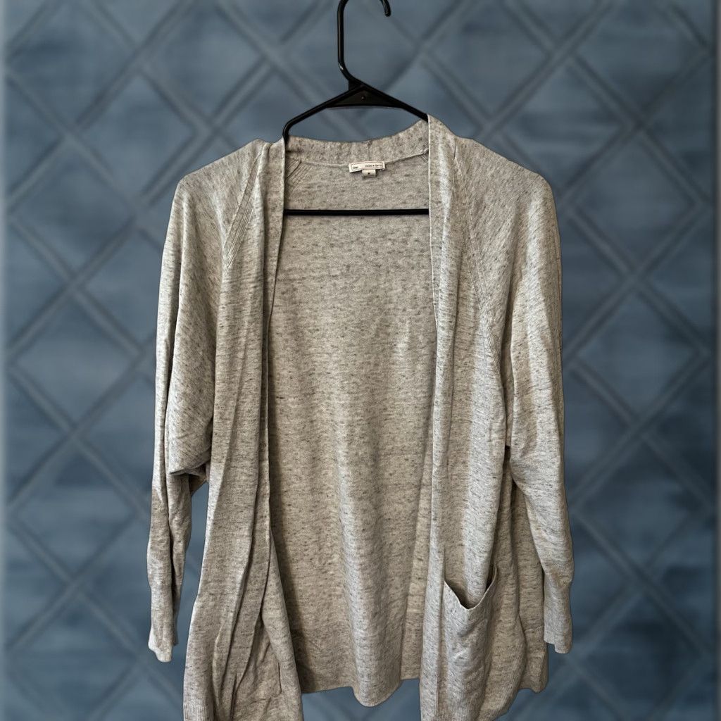 Gap Gap Cardigan Women Open Front Short Sleeve Knit Gray Medium Adults Regular Size M Casual 90s City Retro Pockets Breathable All Seasons Size M / US 6-8 / IT 42-44 - 1 Thumbnail