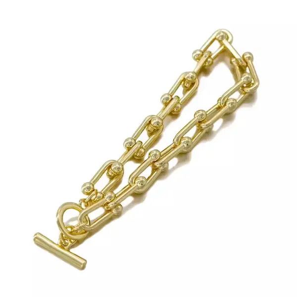 VIBE Gold Chain Link U-shape Vintage Jewelry Bracelet Size ONE SIZE - 4 Thumbnail
