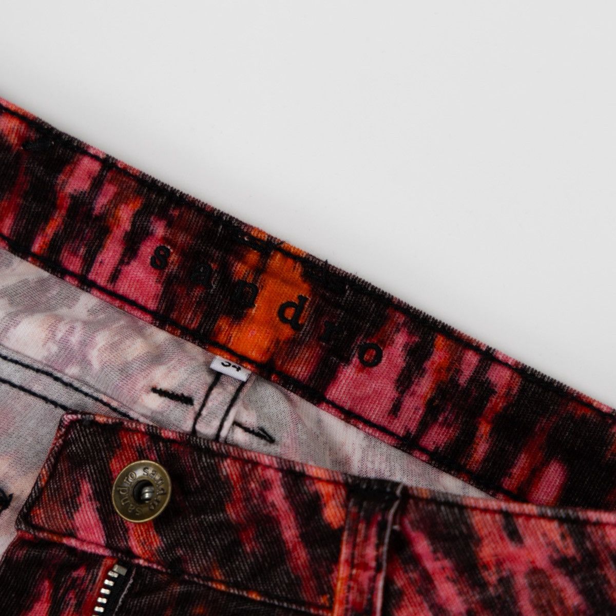 Sandro Sandro Paris Red Black Abstract Jeans Skinny Stretch Pants Size 27" / US 4 / IT 40 - 6 Thumbnail