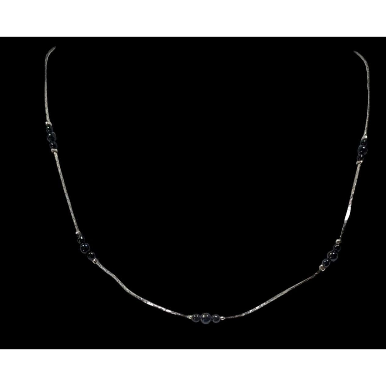 Other Elegant Minimalist Black And Silver Tone Station Necklace Size ONE SIZE - 3 Thumbnail