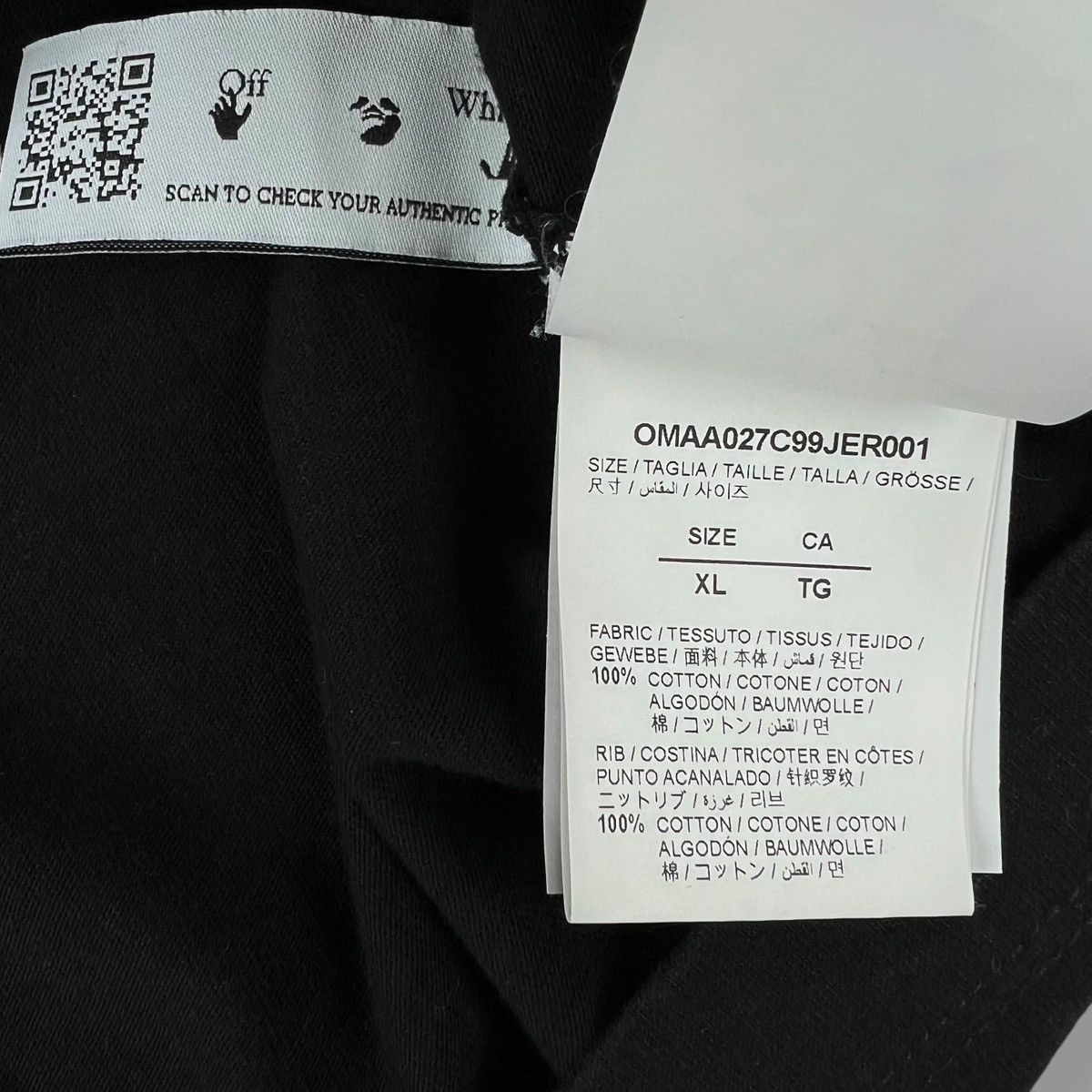 Off-White Off-White Rubber Diagonal Black T Shirt Size US XL / EU 56 / 4 - 6 Thumbnail