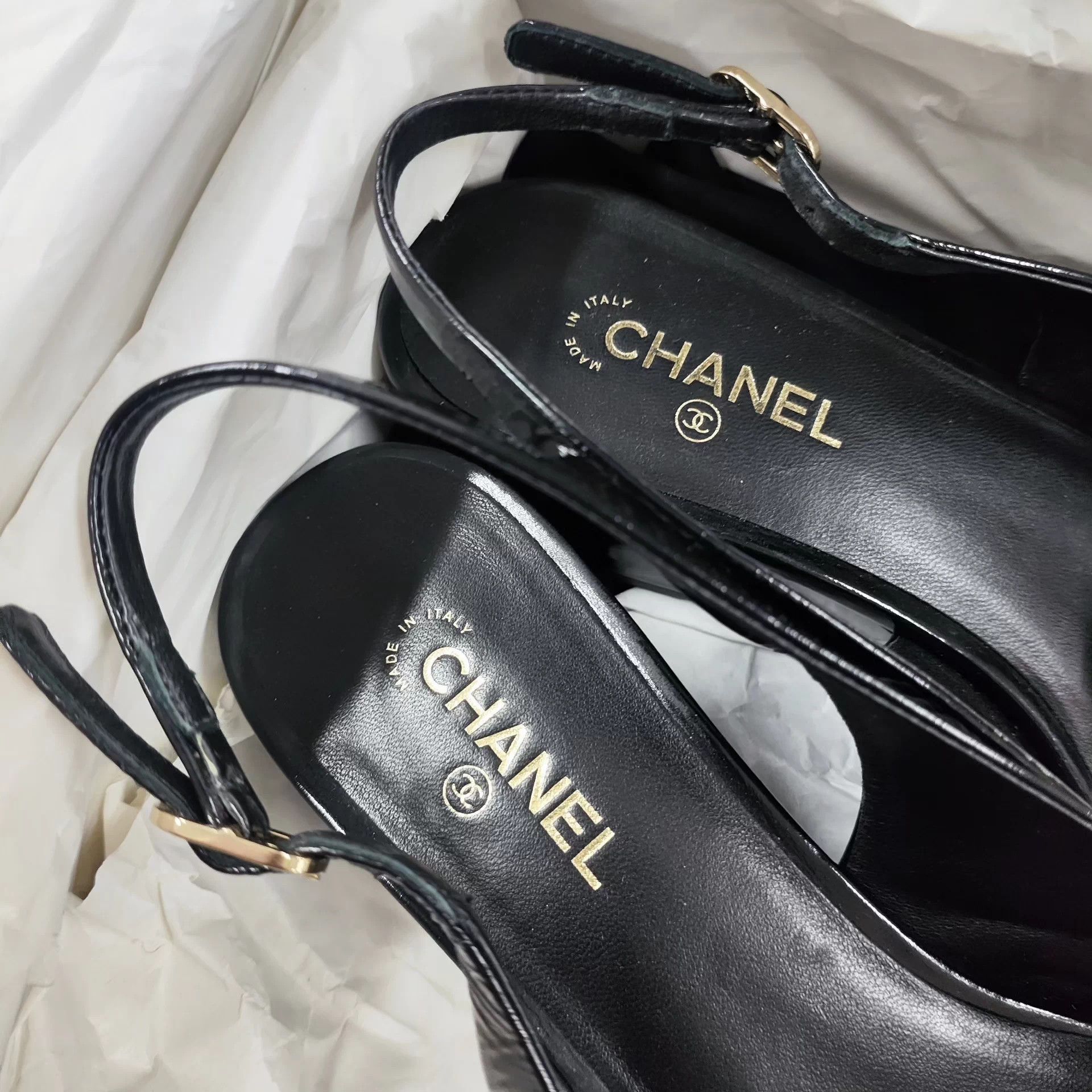 Chanel Chanel leather sandals 36 black Size US 5 / IT 35 - 5 Thumbnail