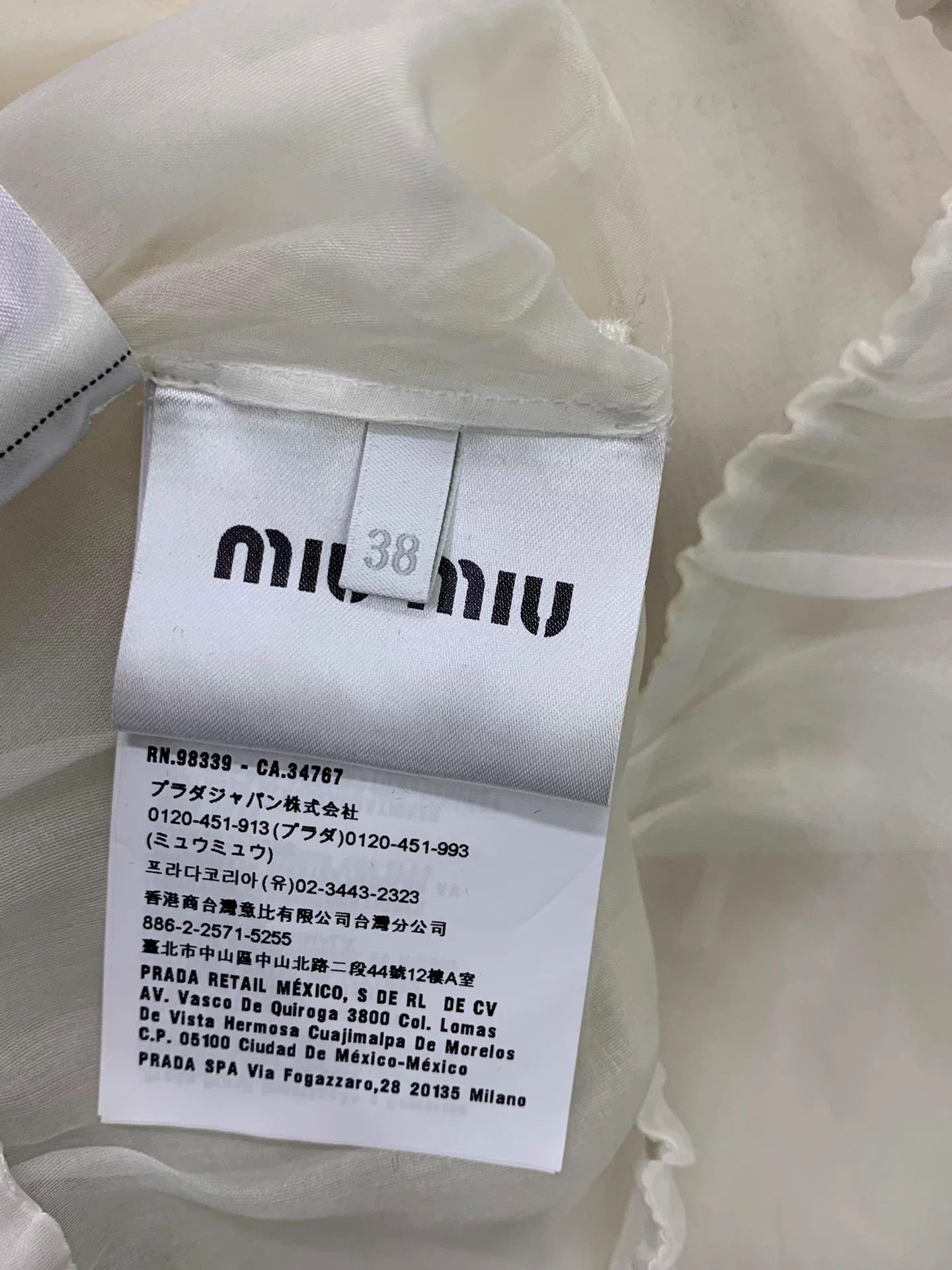 Miu Miu MIU MIU White Silk Top 38 Size S / US 4 / IT 40 - 5 Thumbnail
