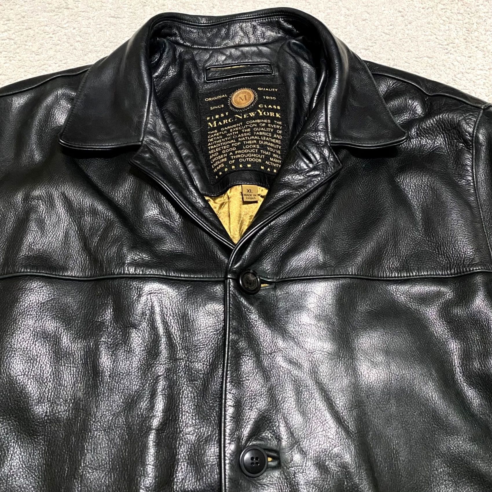 Vintage Marc New York Jacket Mens XL Black Leather Button Front Pockets Lined Outdoor Size US XL / EU 56 / 4 - 5 Thumbnail