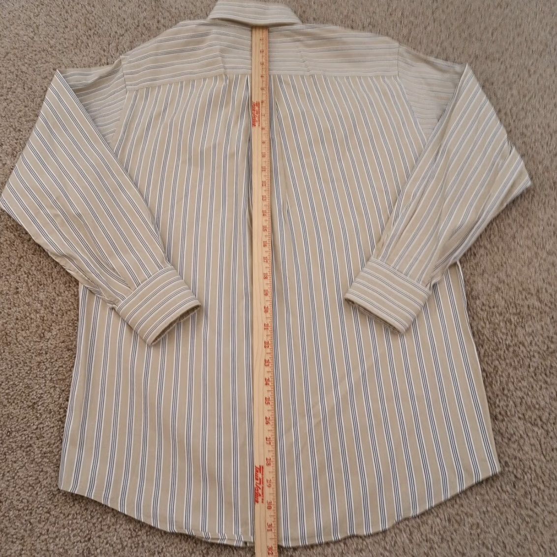 Nautica Nautica Shirt Mens 15 Beige Gray Striped Long Sleeve Button-Down Cotton Men Regular Size 15 Mens Womens? Size US M / EU 48-50 / 2 - 5 Thumbnail